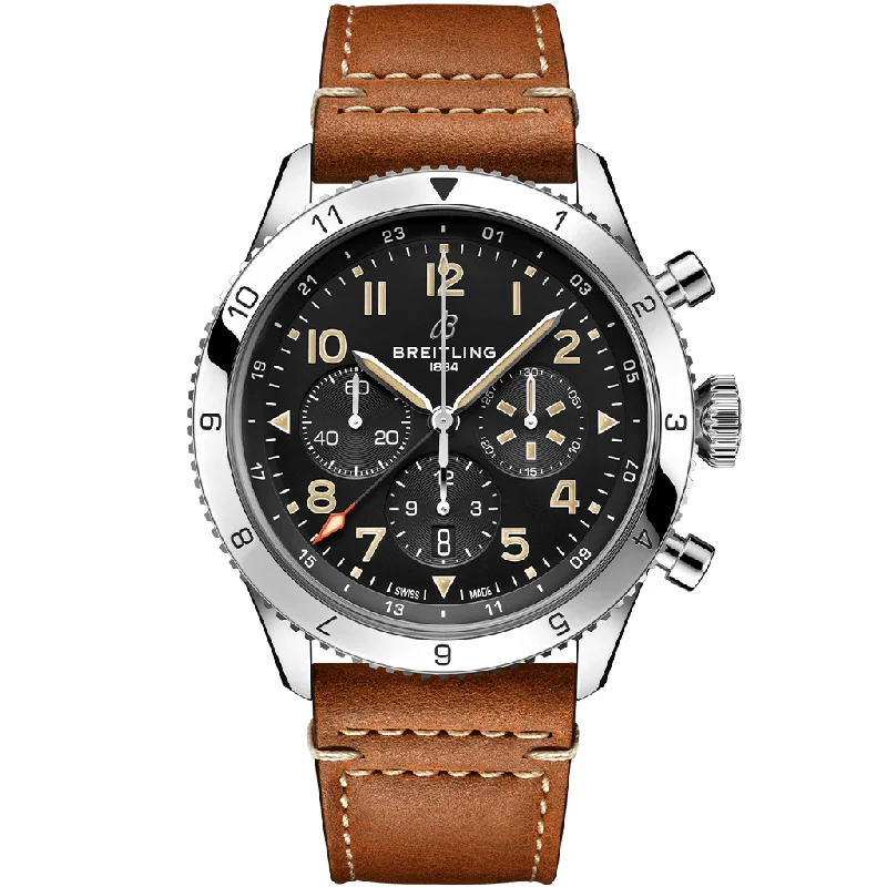 Super AVI B04 Chronograph GMT 46 P-51 Mustang AB04453A1B1X1-Breitling Watch with Modern Aviation Features -