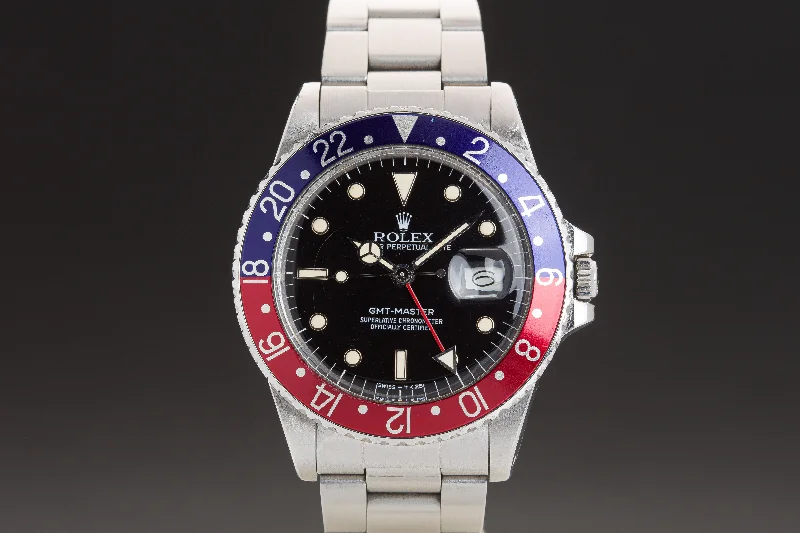 1985 Rolex GMT-Master 16750 "Pepsi" Glossy Dial with Creamy, WG Surround Lume-Rolex Watch for High-End Collectors -