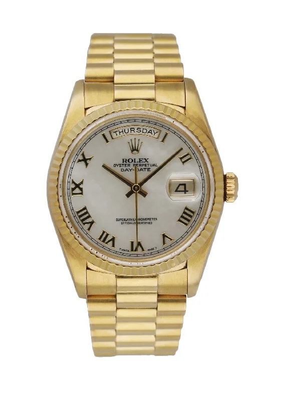 Rolex Day Date 18238 President MOP Papers Serial E298253-Rolex Watch for Athletes -