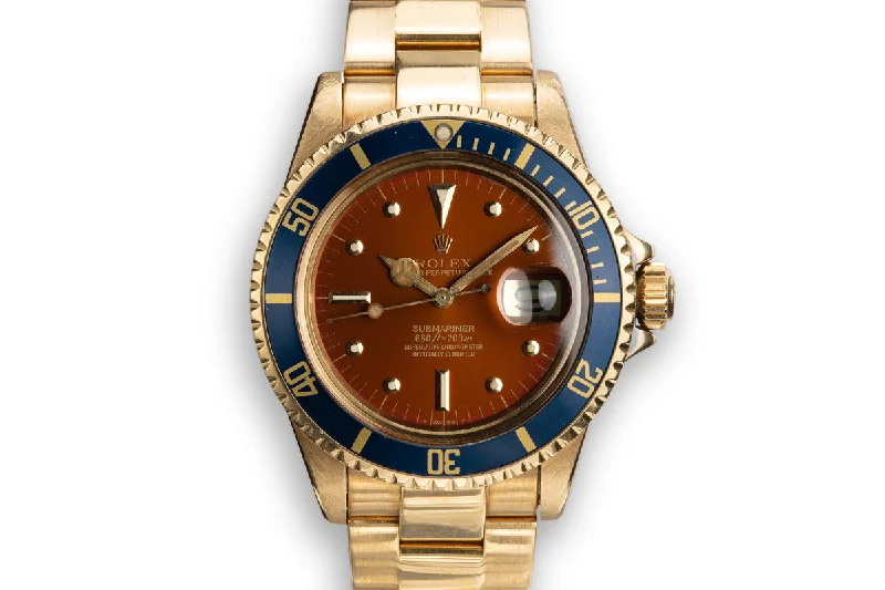 1970 Rolex 18K YG Submariner 1680 with Tropical Nipple Dial-Rolex Watch for High-End Collectors -