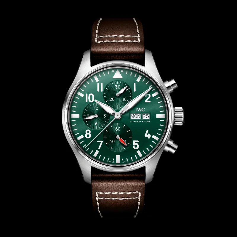 IWC Pilot'S Watch Chronograph Watch, 43mm Green Dial, IW378005-IWC Watch with World-Class Heritage -