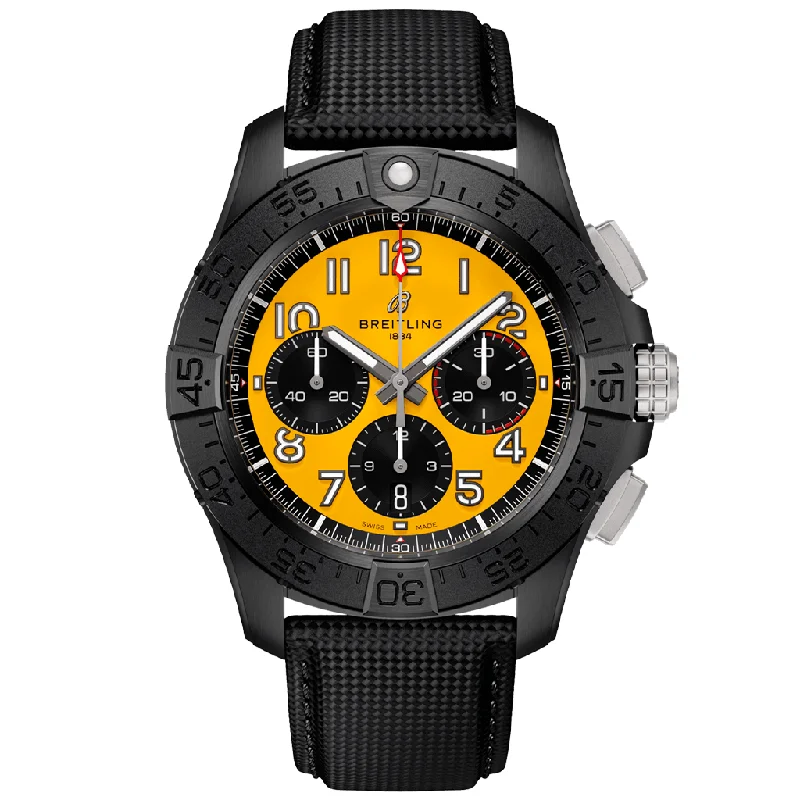 Avenger B01 Chronograph 44 Night Mission SB0147101I1X2-Breitling Watch with Chronograph and Tachymeter -