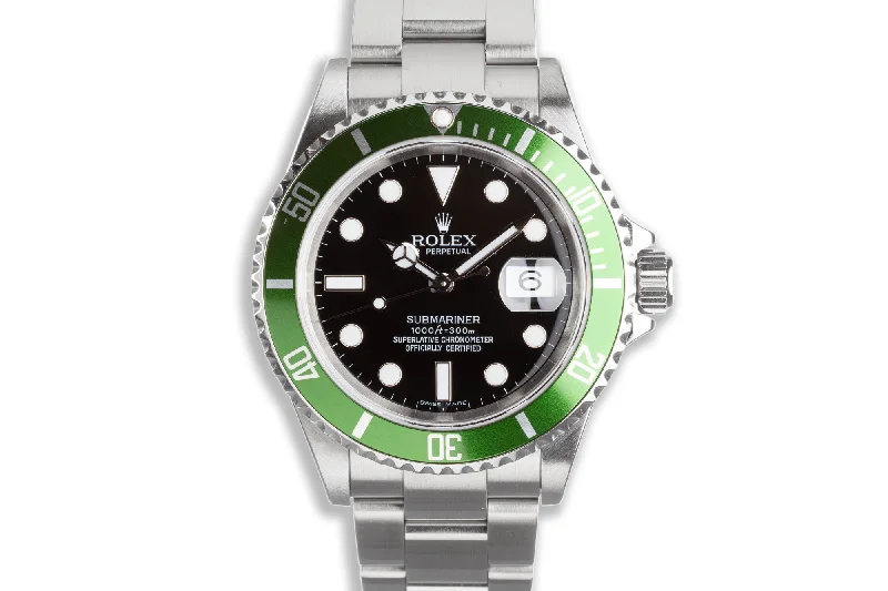 2006 Rolex Green Anniversary Submariner 16610LV-Rolex Watch for Investment -