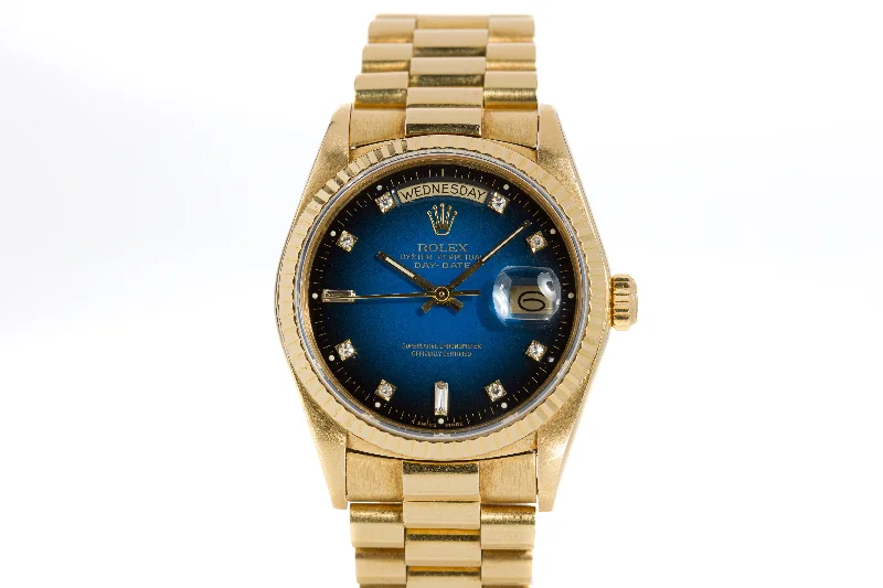 1986 Rolex Day-Date18038 Blue Diamond Vignette Dial-Rolex Watch for Fashion -