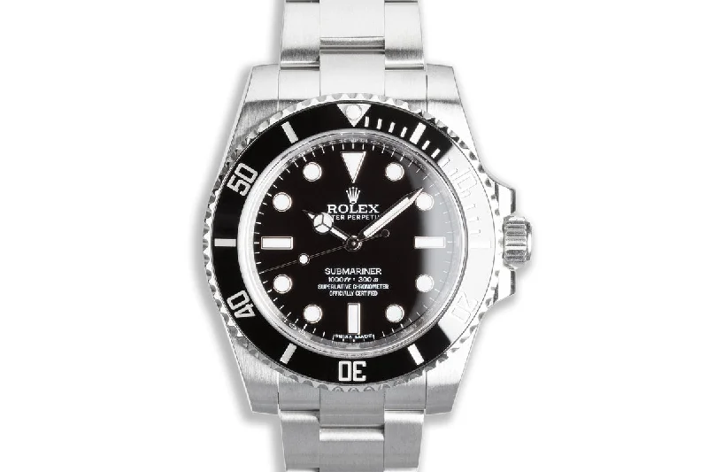 2015 Rolex Submariner No-Date 114060 with Box & Card-Rolex Watch with Adjustable Bezel -