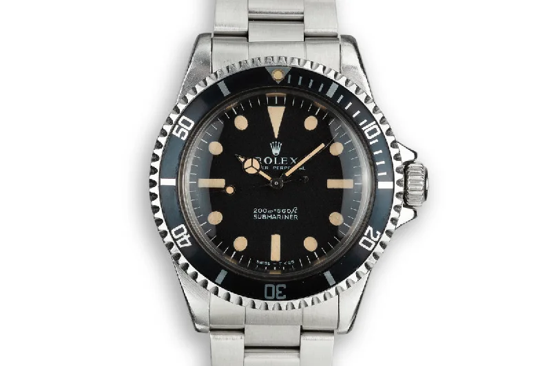 1969 Rolex Submariner 5513 with Meters First Dial-Rolex Watch with Blue Leather Strap -