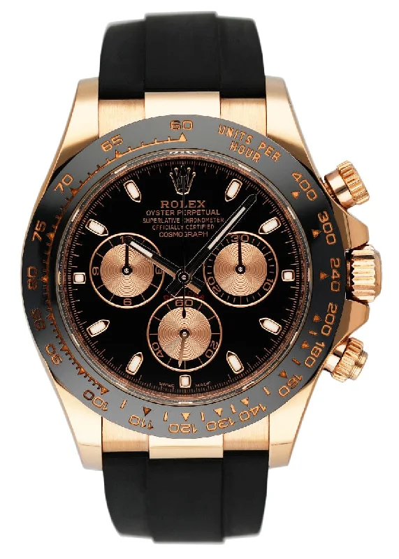 Rolex Daytona 116515LN Black Dial 18K Rose Gold Mens Watch Box Papers-Rolex Watch with PVD Coating -