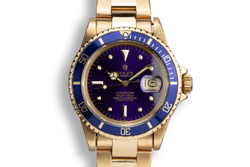 1978 Rolex 18k YG Submariner 1680 Blue Dial-Rolex Watch for Athletes -