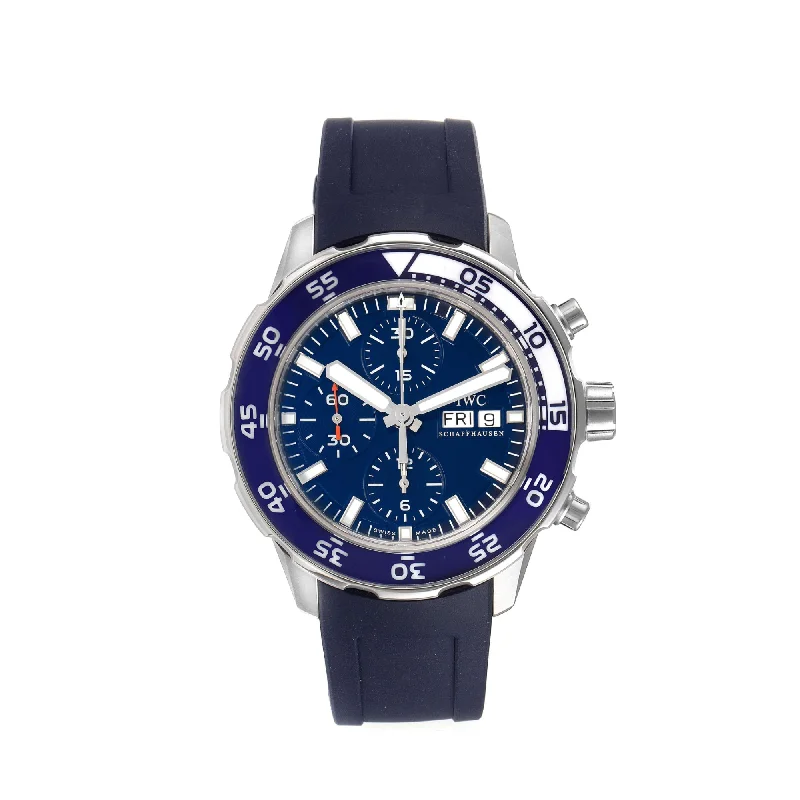 IWC Aquatimer Chronograph Blue Dial Blue Rubber 44mm-IWC Watch with Swiss Craftsmanship -