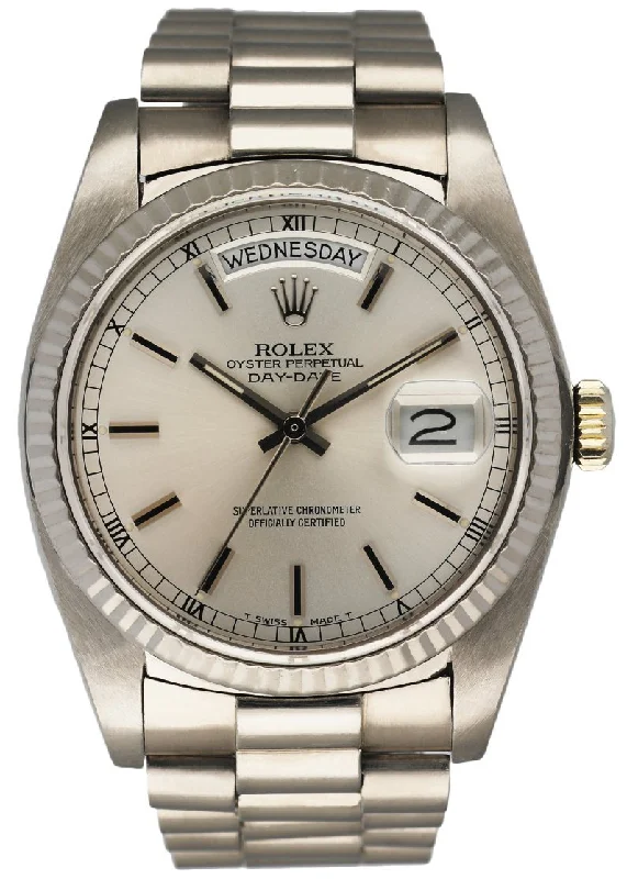 Rolex Day-Date 18039 18K White Gold Men's Watch-Rolex Watch for Designer Watch Lovers -