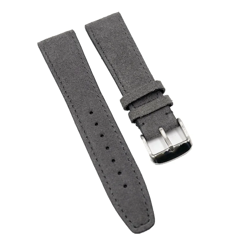 21mm Lead Grey Suede Leather Watch Strap For IWC-IWC Watch for High-Level Investment -