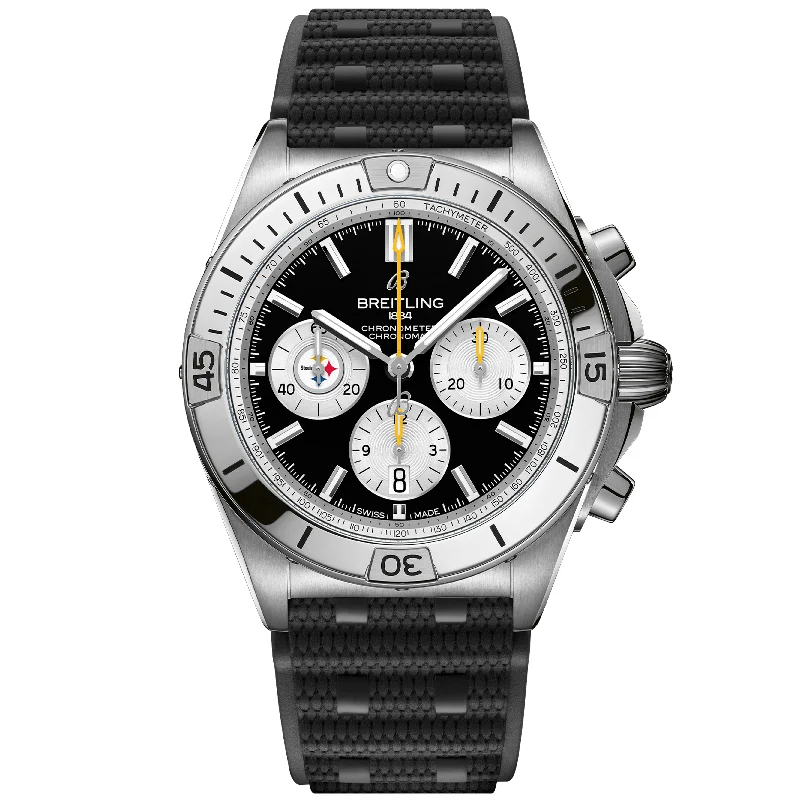 Chronomat B01 42 NFL Pittsburgh Steelers Edition AB01342B1B2S1-Breitling Watch with Military-Grade Water Resistance -