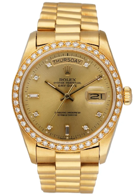 Rolex Day-Date President 18048 Diamond Mens Watch-Rolex Watch for Sophisticated Timekeeping -