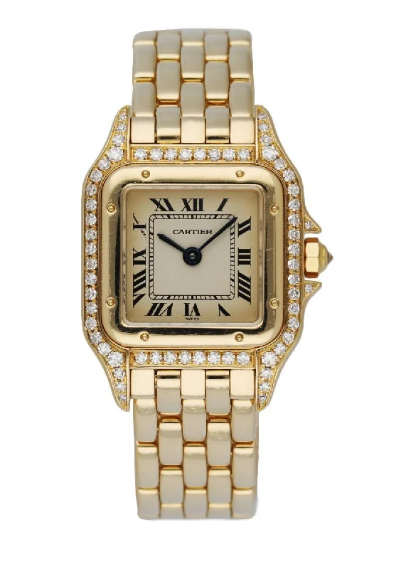 Cartier Panthere 128000M 18K Yellow Gold Ladies Diamonds Watch Box & Paper-Cartier Watch for Formal Events -