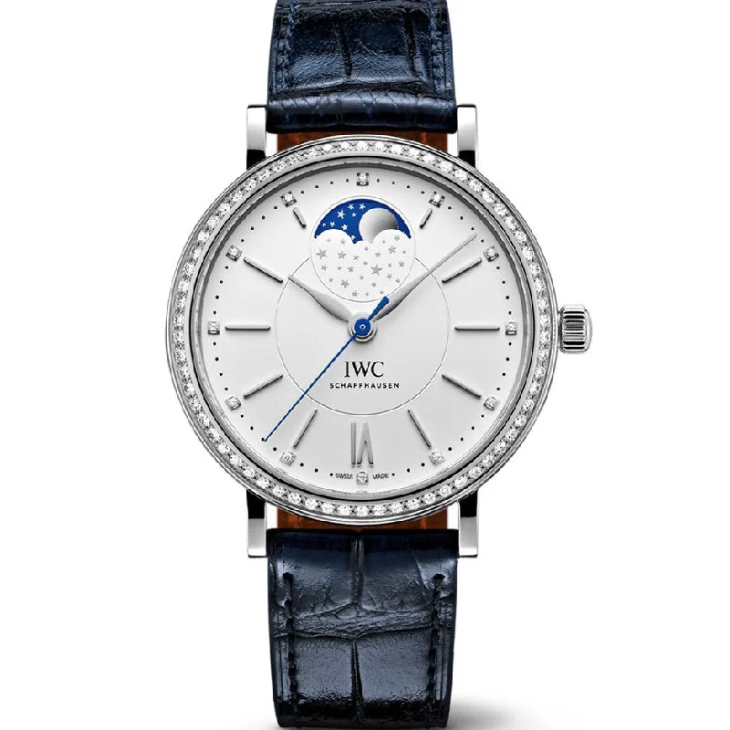 IWC PORTOFINO AUTOMATIC MOON PHASE 37mm IW458008-IWC Watch with Titanium Case and Bezel -