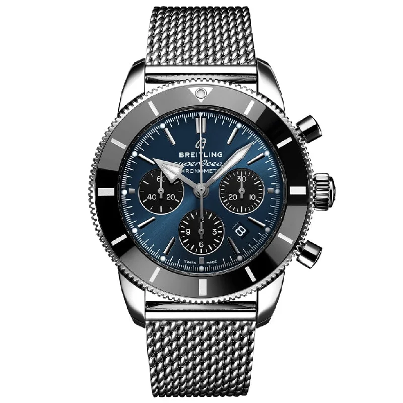 Superocean Heritage B01 Chronograph 44 AB0162121C1A1-Breitling Watch with Ceramic and Steel Bezel -