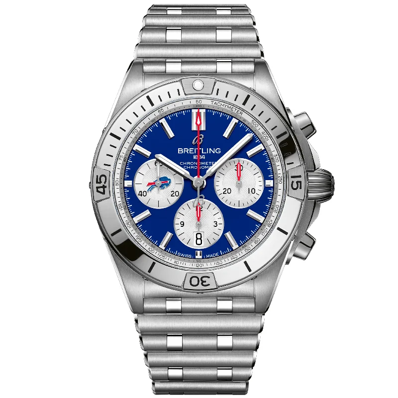 Chronomat B01 42 NFL Buffalo Bills Edition AB01342B1C3A1-Breitling Watch with Pilot's Watch Heritage -