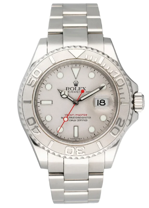 Rolex Yacht Master 16622 Platinum Bezel Engraved Rehaut Men's Watch-Rolex Watch with Limited Availability -