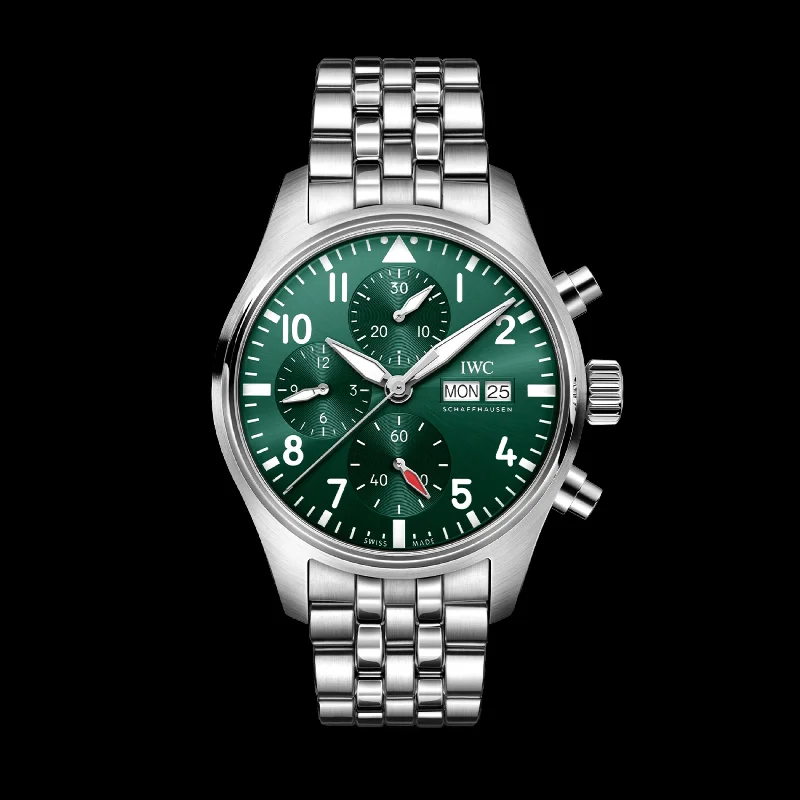 IWC Pilot’S Watch Chronograph 41 Watch, 41mm Green Dial, IW388104-IWC Watch with Stylish Design -