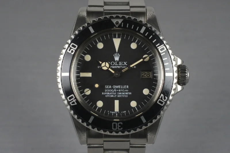 1978 Rolex Sea Dweller 1665 with Rail Dial-Rolex Watch with Alligator Leather Strap -