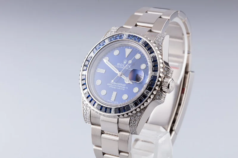 2020 Rolex Submariner 18k White Gold 116659SABR Sapphire and Diamond Bezel with Box and Card-Rolex Watch with Heritage Design -