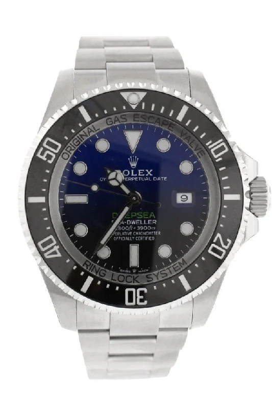 ROLEX Sea Dweller Deepsea 44 Deep Blue Dial Stainless Steel Men's Watch 116660-Rolex Watch with Exhibition Caseback -