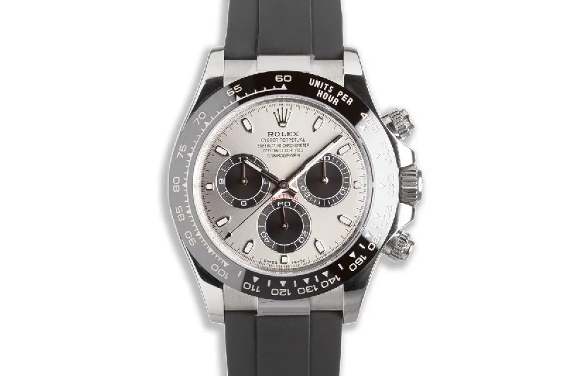 18K Rolex WG Rolex Daytona on Oysterflex Gray Dial-Rolex Watch with Gold and Steel Case -