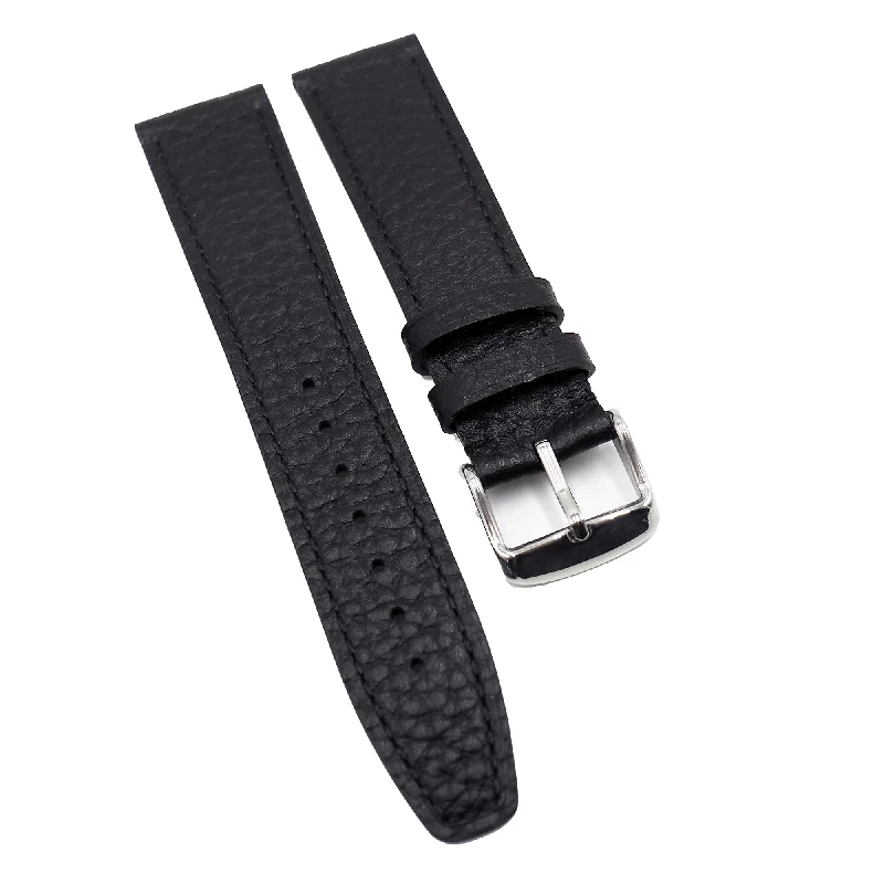 20mm Black Calf Leather Watch Strap For IWC-IWC Watch with Ceramic and Steel Case -