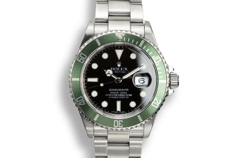 2009 Rolex Anniversary Green Submariner 16610LV-Rolex Watches with Swiss Movement -