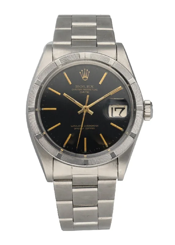 Rolex Oyster Perpetual Date 1501 Vintage Men's Watch-Rolex Watch with Black Dial -