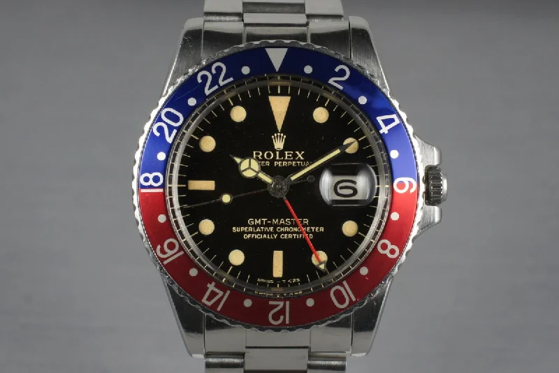 1966 Rolex GMT 1675 Glossy Gilt Dial-Rolex Watch for Elegant Design -