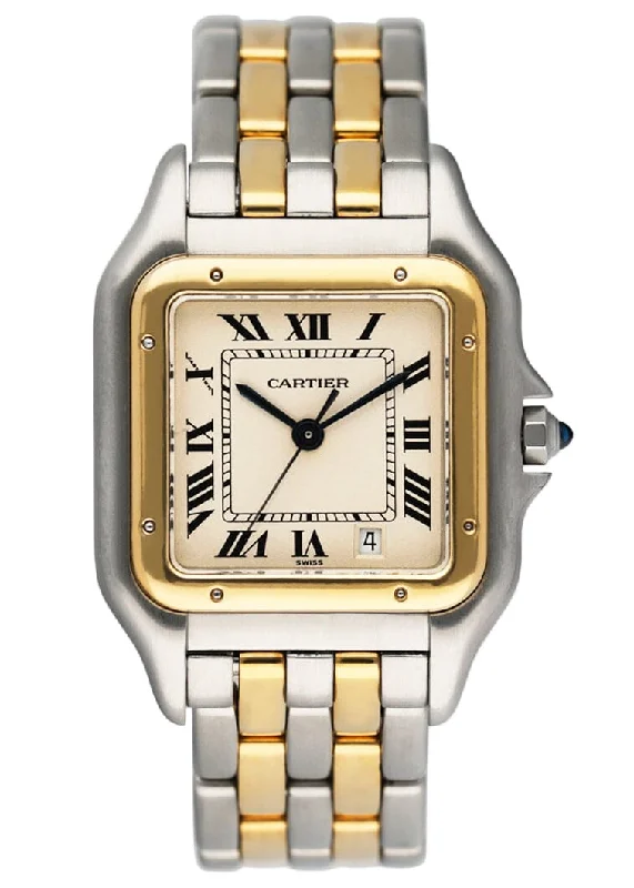 Cartier Panthere 83083242 Two Row Midsize Ladies Watch-Cartier Watch with Yellow Gold and Diamond Bezel -