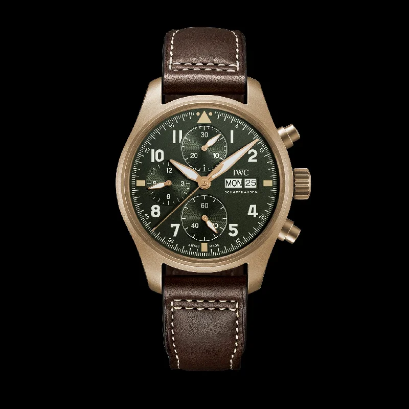 IWC Pilot’S Watch Chronograph Spitfire Watch, 41mm Green Dial, IW387902-IWC Watch for Exclusive Timepiece Buyers -