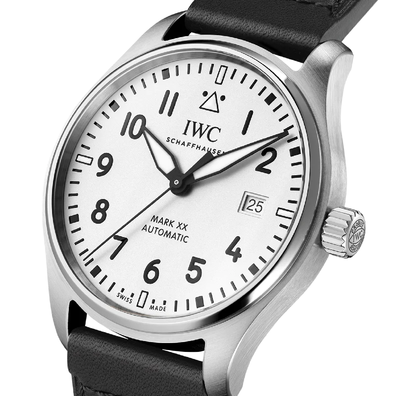 IWC Shaffhausen 40mm Pilot's Watch Mark XX w/ Silver Dial & Calf Strap-IWC Watch for Professional Use -