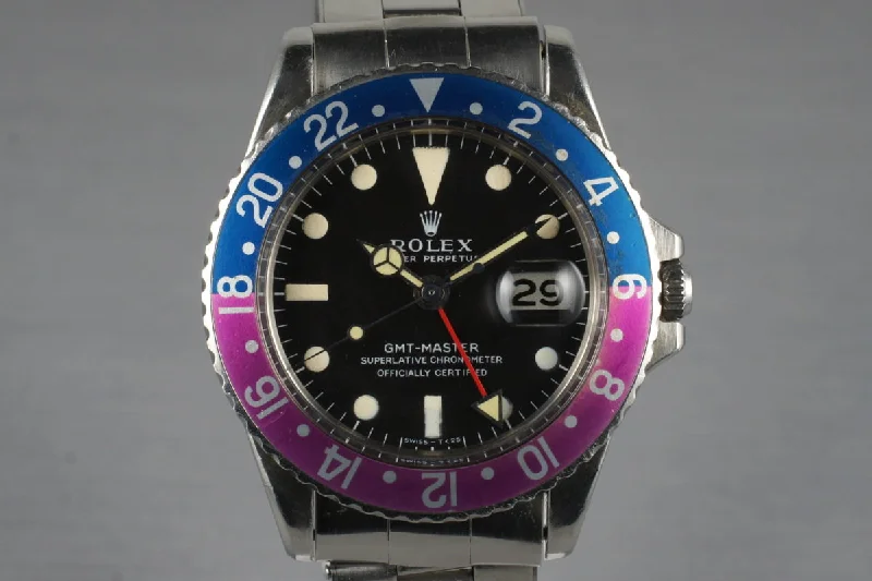 1968 Rolex GMT 1675 Mark I Dial with Violet Insert-Rolex Watch with Blue Dial -