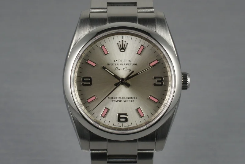 2007 Rolex Air King 114200 with Papers-Rolex Watch with Rubber Strap for Comfort -