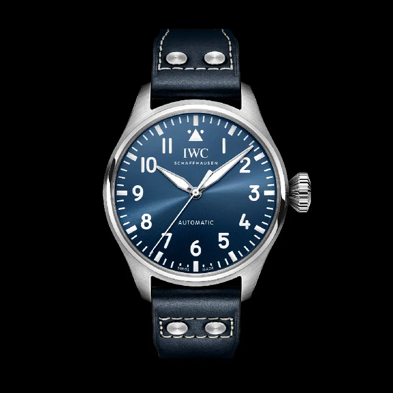 IWC Big Pilot’S Watch 43 Watch, 43mm Blue Dial, IW329303-IWC Watch with Polished Steel Bracelet -