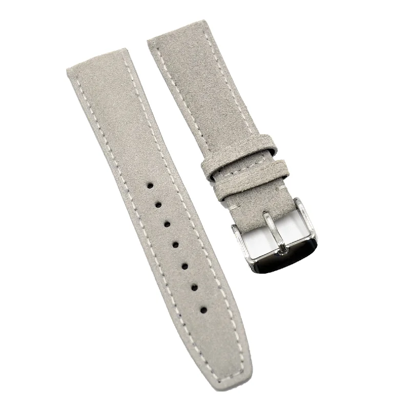 21mm Grey Suede Leather Watch Strap For IWC-IWC Watch with Transparent Caseback Design -