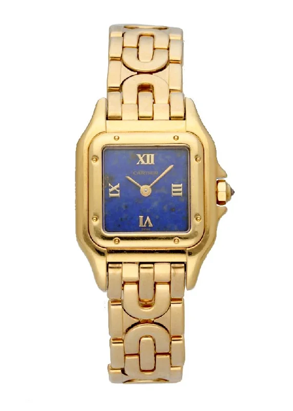 Cartier Panthere 1280/2 Blue Lapis Dial Art Deco Yellow Gold Ladies Watch-Cartier Watch with World-Class Precision -