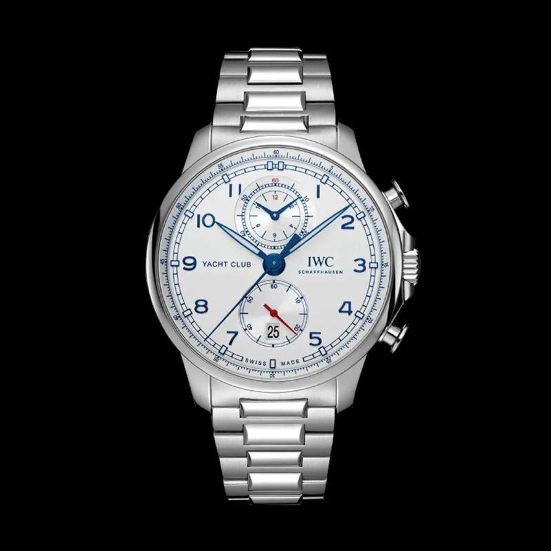 IWC Portugieser Yacht Club Chronograph Watch, 44.6mm White Dial, IW390702-IWC Watch with Adjustable Strap Features -