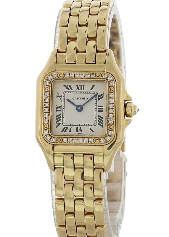 Cartier Panthere 1280 18k Yellow Gold Ladies Diamond Watch Box Papers-Cartier Watch for Elite Investors -