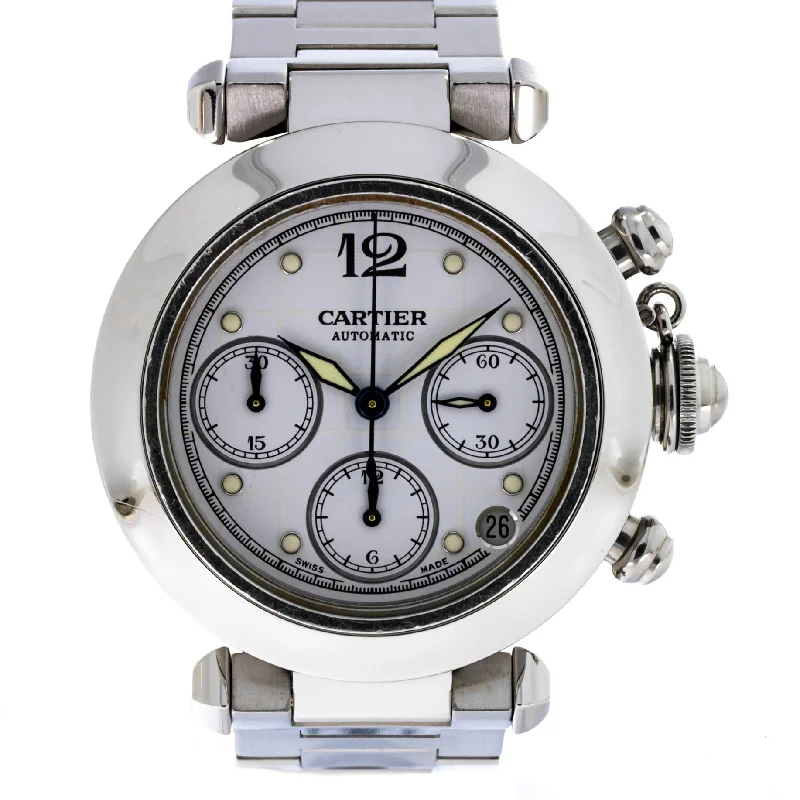 Pasha Chronograph W31039M7-IWC Watch with Transparent Case Design -