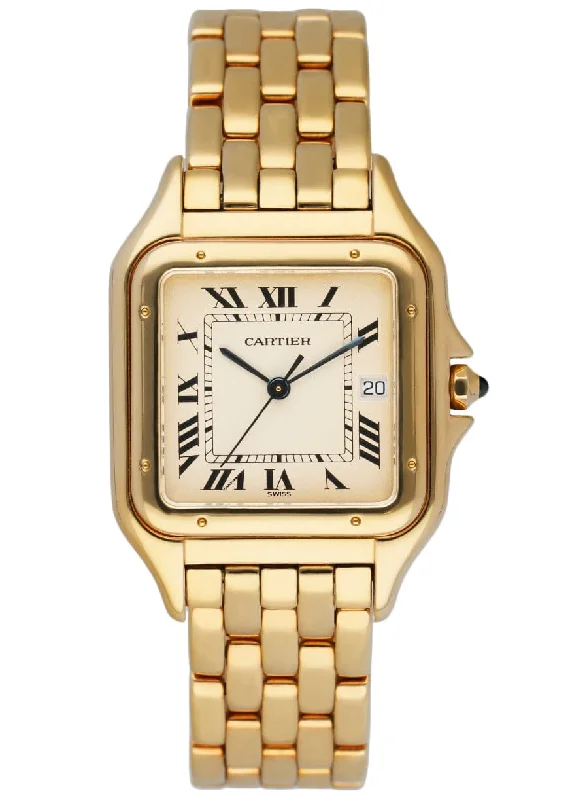 Cartier Panthere Large 18K Yellow Gold Mens Watch-Cartier Watch with Vintage Design -