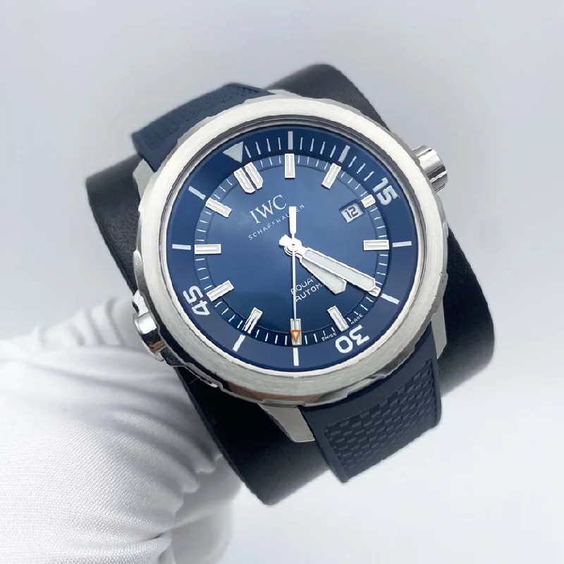 IWC Aquatimer 42mm IW328801 Blue Dial Pre-Owned-IWC Watch with Blue Ceramic Bezel -