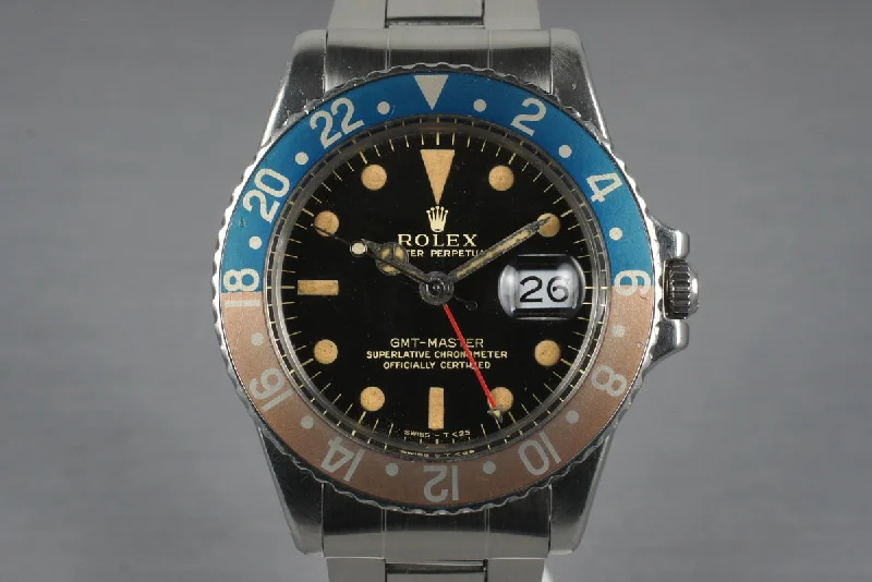 1965 Rolex GMT 1675 Glossy Gilt Dial-Rolex Watch for Special Edition Collectors -