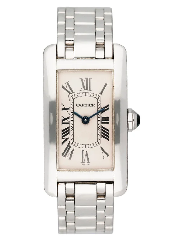 Cartier Tank Americaine 1713 18K White Gold Ladies Watch-Cartier Watch with Timekeeping Precision -