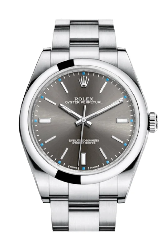 ROLEX OYSTER PERPETUAL 39 Rhodium Dial Men's Watch 114300-Rolex Watch for Limited Edition Collectors -