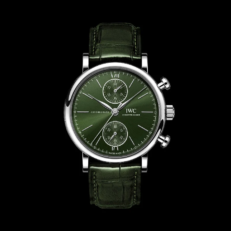 IWC Portofino Chronograph 39 Watch, 39mm Green Dial, IW391405-IWC Watch with High-End Watchmaking -