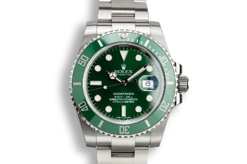 2015 Rolex Submariner 116610LV "Hulk" with Box and Papers-Rolex Watch with All Stainless Steel Case -