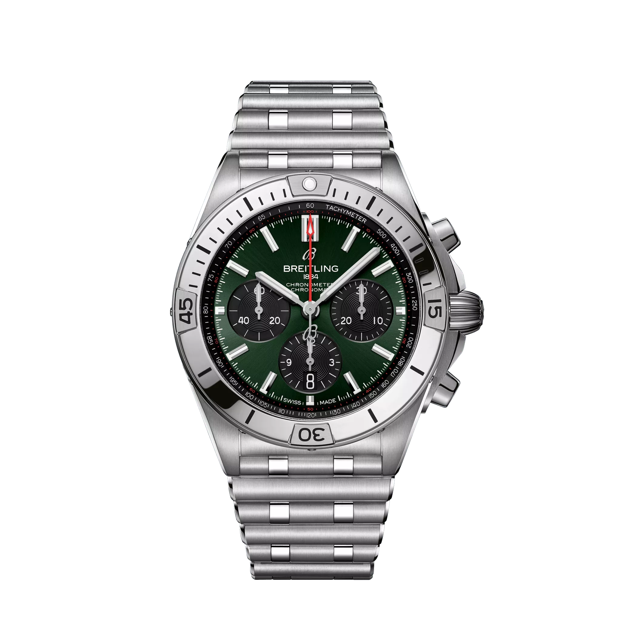 Breitling Chronomat B01 42mm Green and Black Dial Stainless Steel Metal Bracelet AB0134101L2A1-Breitling Watch with Professional Diver’s Features -